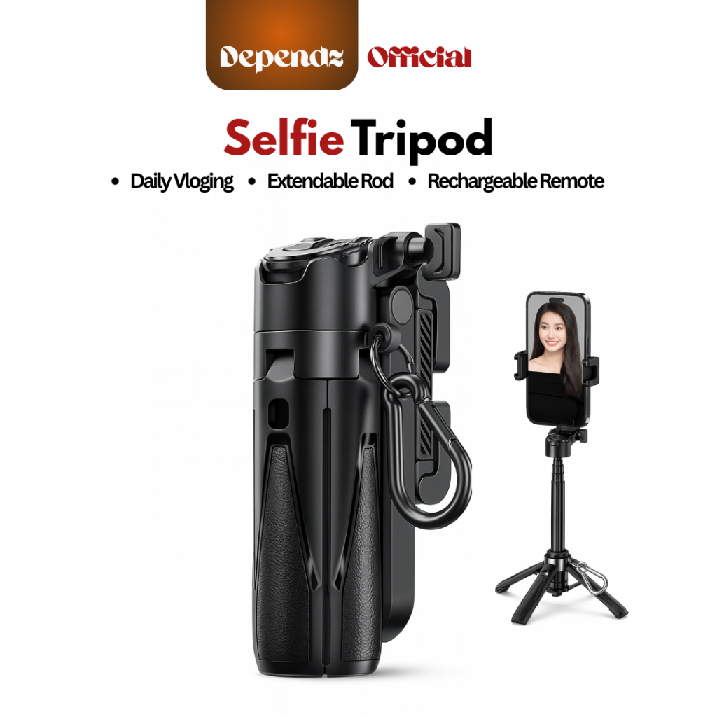 Dependz P15 ไม้เซลฟี่บลูทูธพร้อมรีโมท | ขาตั้งกล้องอัลลอยด์แบบพกพา | สําหรับ XPhone & Android | พับเ