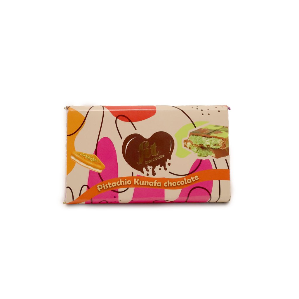 FIT CHOCOLATE { 200G } PISTACHIO KUNAFA CHOCOLATE ,MADE IN USA BY MAX CHOCOLATE
