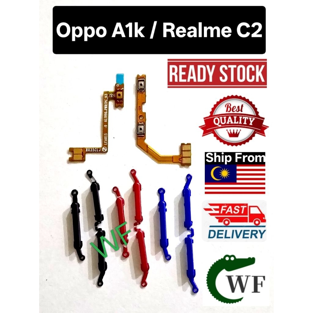 สําหรับ OPPO A1k Realme C2 เปิดปริมาณ Flex ปุ่ม CPH1923 RMX1941 RMX1943 RMX1945