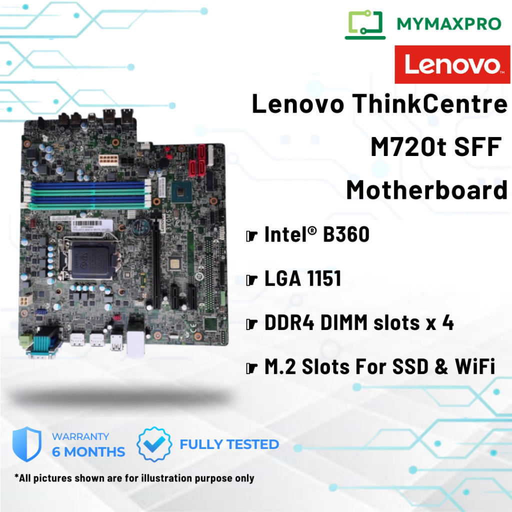 Lenovo ThinkCentre M720t MT เมนบอร์ด LGA 1151 DDR4 01LM342 (ใช้แล้ว)