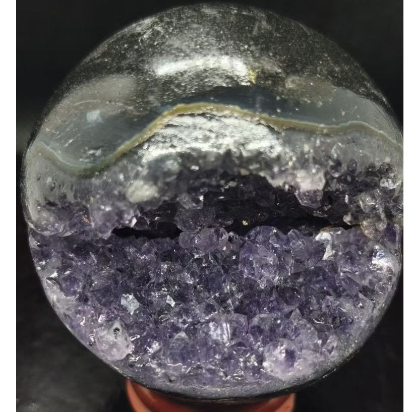 อเมทิสต์ยิ้ม Geode คริสตัล Geode เริ่มต้นคริสตัล S01