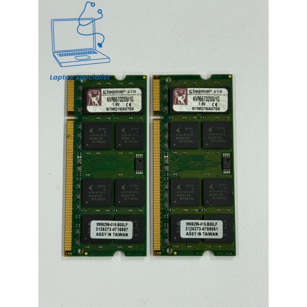 Kingston 1GB PC2-5300 CL5 KVR667D2S5/1G 9905295-015.B00LF แรมแล็ปท็อป