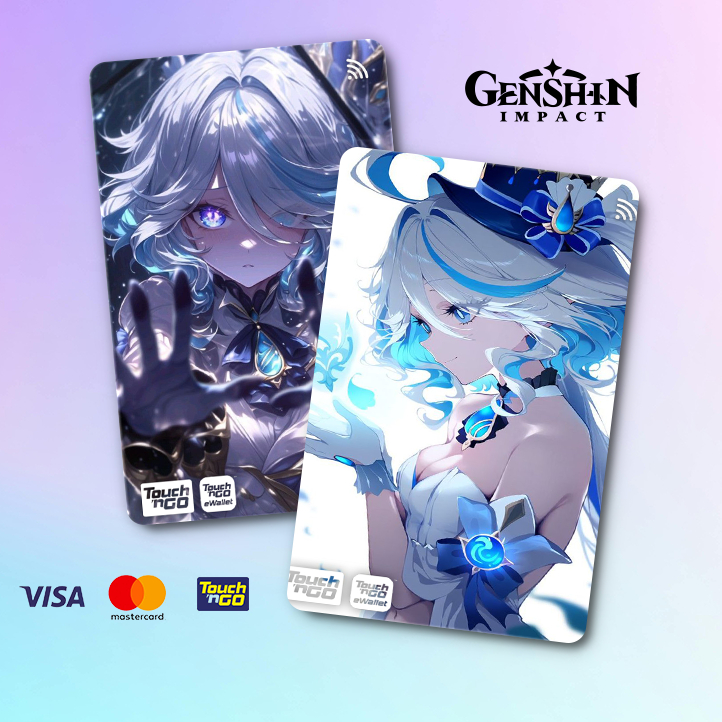 FURINA GENSHIN IMPACT TNG -TOUCH N GO STICKER CARD / ฝาครอบสติ๊กเกอร์ ATM ใหม่, การ์ด TNG, การ์ด ATM