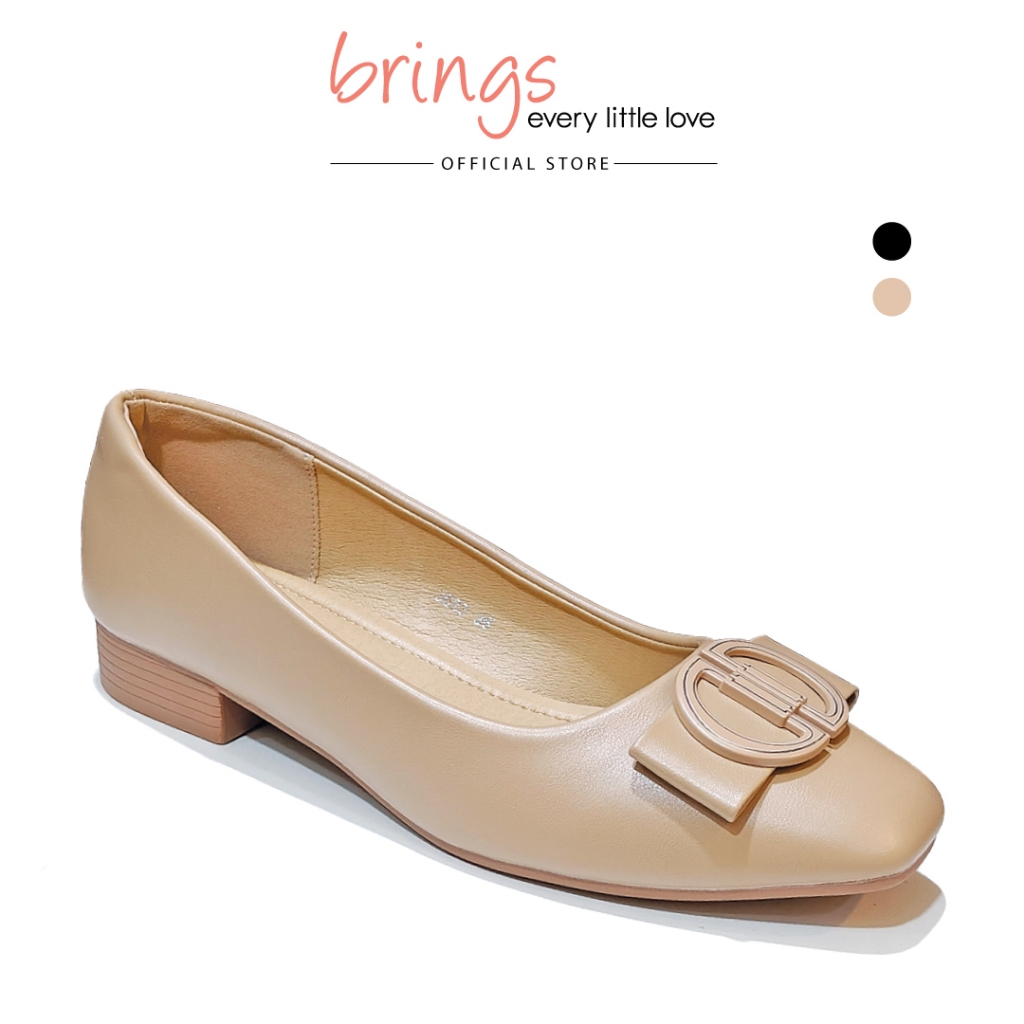 Brings Women Flats BR3623 - สีเบจ/ดํา