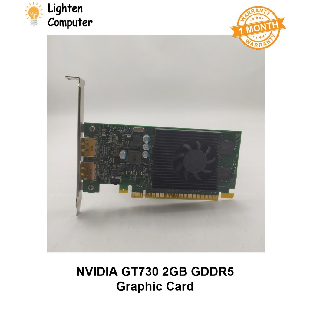 USED NVIDIA GT730 2GB GDDR5 กราฟิกการ์ดโปรไฟล์ต่ําสําหรับ SFF CPU | No Need 6 Pin | เดสก์ท็อป | การ์