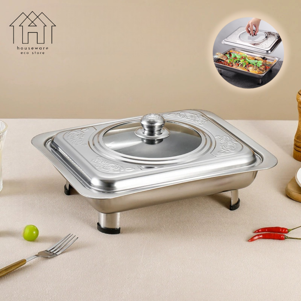 Palmed BUFFET TRAY SET / BUFFET FOOD TRAY / FOOD SERVING TRAY / FOOD PAN KENDURI SET EMBOSS อาหารสัต