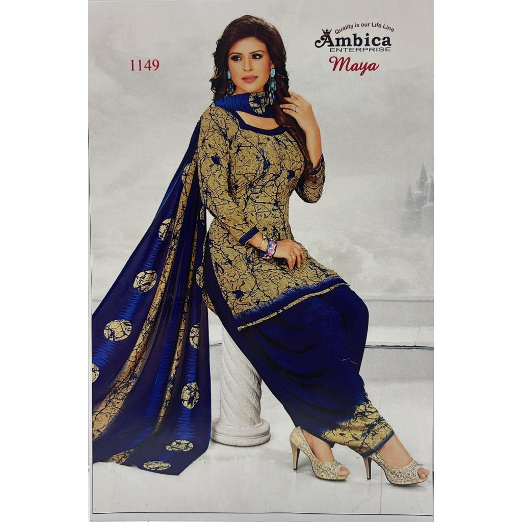 PUNJABI SUIT MATERIAL CREPE NAKSHATRA 1465 @RV