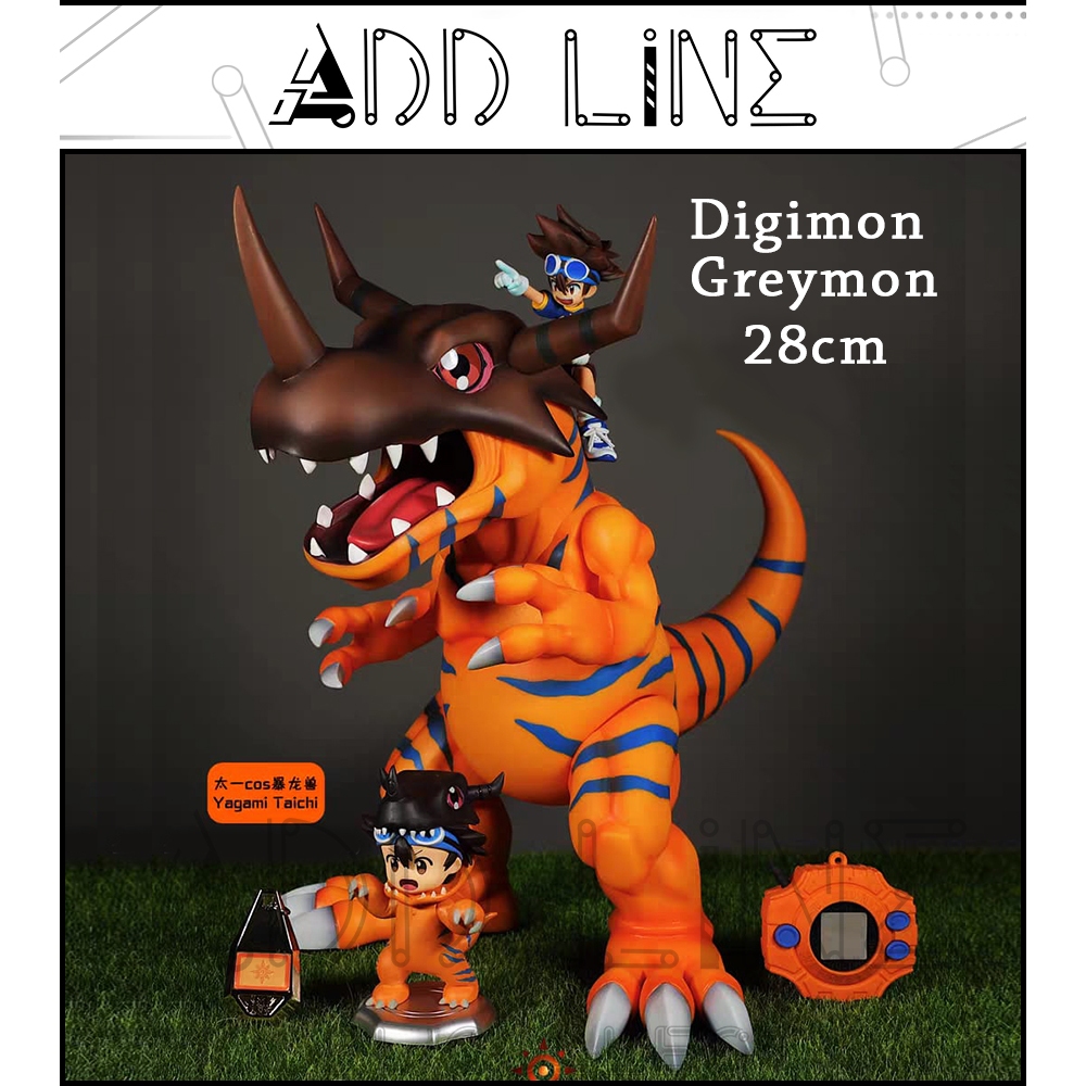 Digimon-Taichi และ Greymon ฟิกเกอร์ Digimon ขนาดใหญ่ Digimon-Taichi และ Greymon ฟิกเกอร์ขนาดใหญ่ Dig