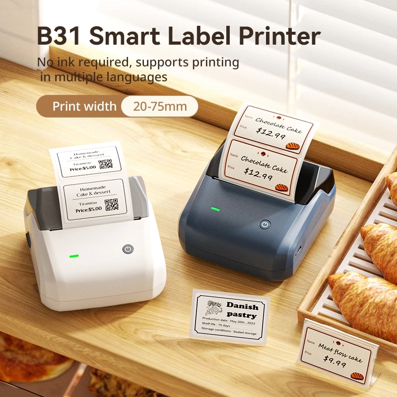 MESIN Niimbot B31 Portable Label Sticker Printer Inkless Machine ฟรีสติ๊กเกอร์ 1 ม้วน