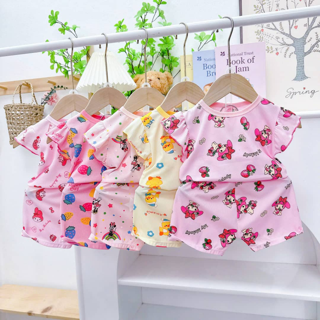 Baby Girls Short Sleeve Cute kidswear bayi Baju Comeal Kids (9 M-4YEAR OLD)