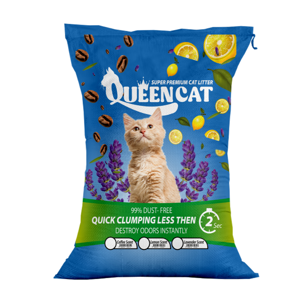 30L/ 20kg Queen Cat Litter Instant & Strong Clumps Less Than 2 วินาที 99% ไม่มีฝุ่น (ป้องกันวิดีโอ)