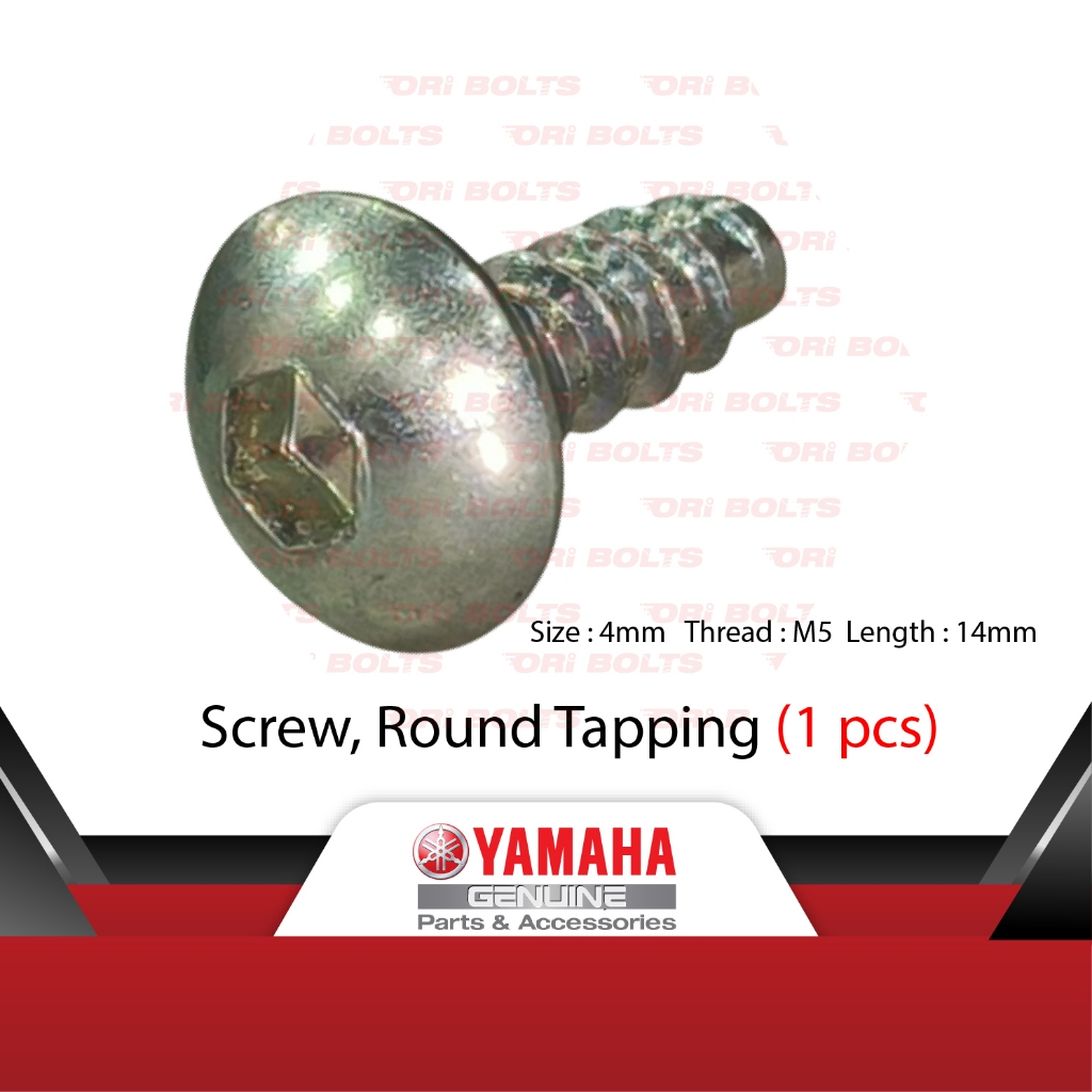 90160-05810 Yamaha R25 MT25 Nmax Screw Round Tapping Cover Allen Key Putih 4mm