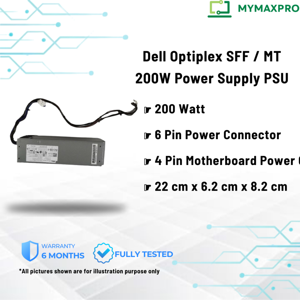 Dell Optiplex 3080 3090 5080 5090 7080 7090 SFF 200W แหล่งจ่ายไฟ PSU 5TVM5 KMJP5 K92TW 52C2P 664DM (