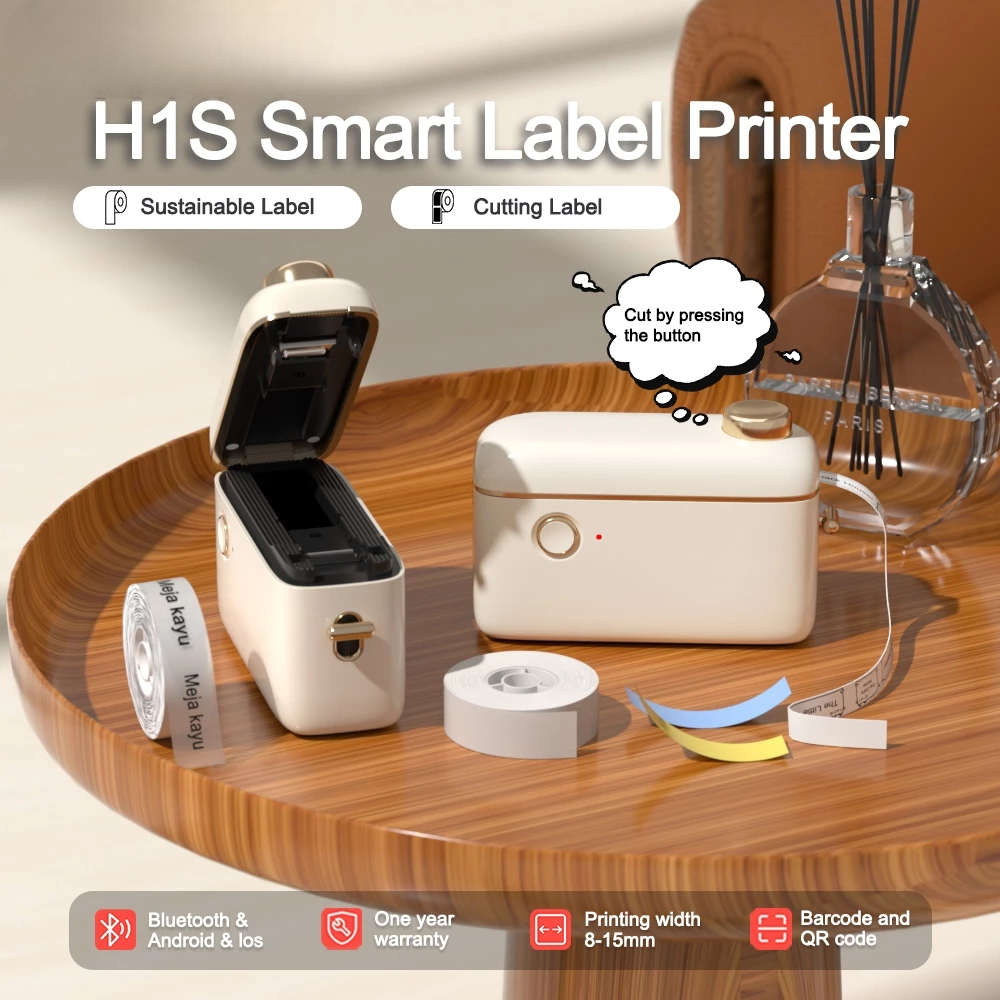 MESIN Niimbot H1S เครื่องพิมพ์ฉลากแบบพกพา | เทอมไร้หมึก | ฟรีสติ๊กเกอร์ 1 ม้วน