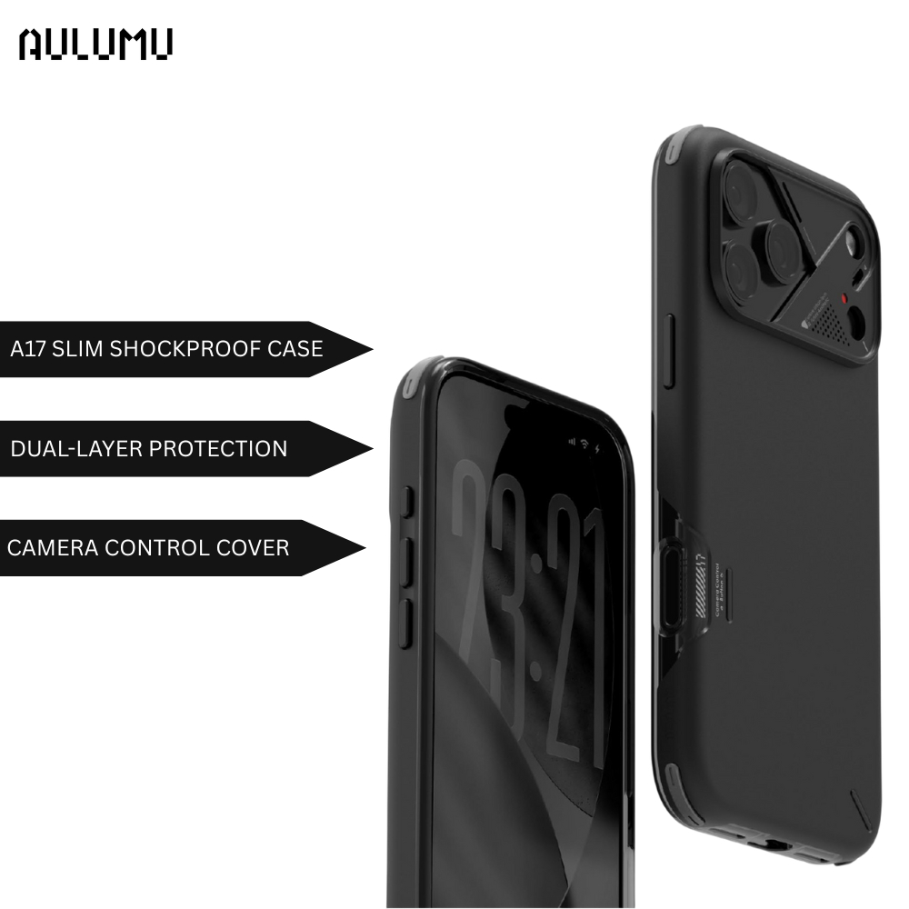 Aulumu A17 Slim เคสกันกระแทกเข้ากันได้กับระบบควบคุมและความเย็นกล้อง 17 Pro / 17 Pro Max