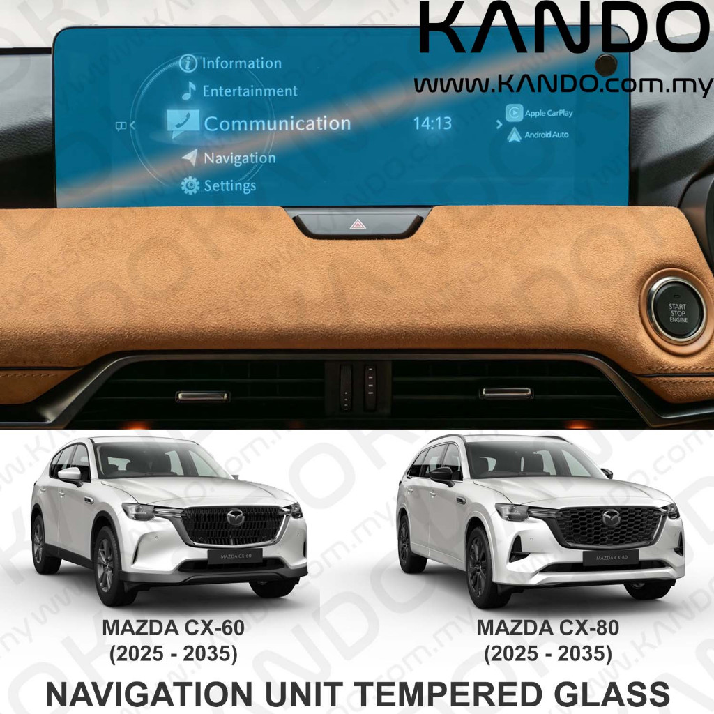 Mazda CX80 CX60 กระจกนิรภัยป้องกัน Mazda CX60 CX80 ป้องกันหน้าจอ CX60 หัวหน่วยแก้ว CX80 กระจกนิรภัย