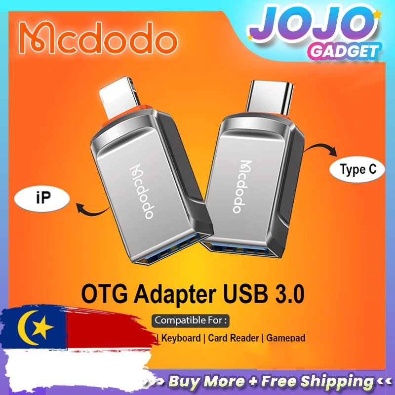 Mcdodo OTG Type C เป็น USB 3.0 Converter อะแดปเตอร์แฟลชไดรฟ์ขนาดเล็กสําหรับการส่งข้อมูล iPhone OT-86
