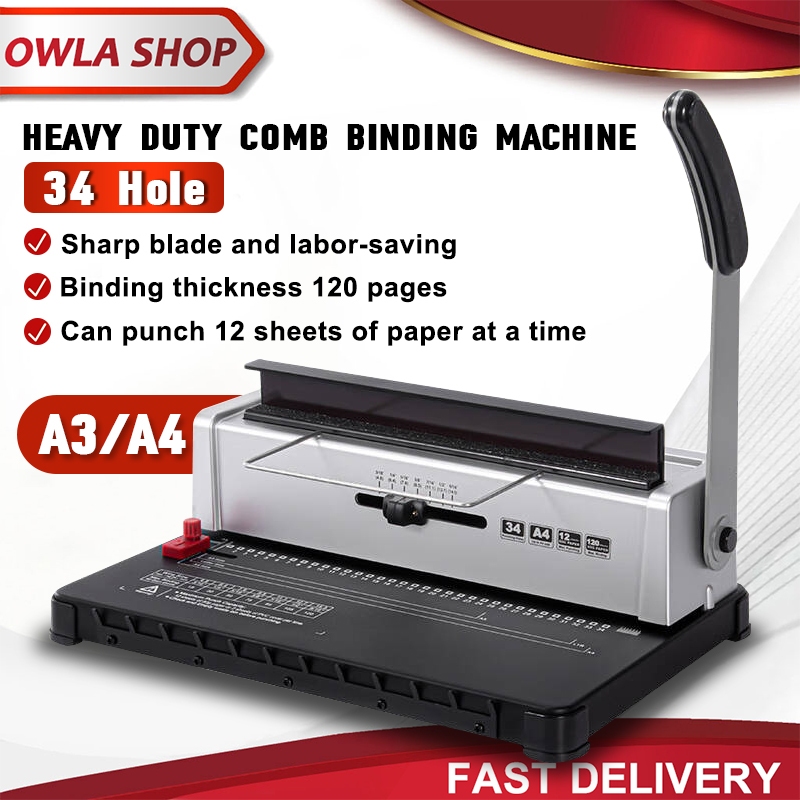 34 Hole Puncher Heavy Duty Binding Machine, Comb Binding Machine - เครื่องตัดที่แข็งแกร่ง - เหมาะสํา