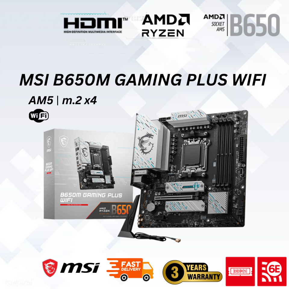 MSI B650M GAMING PLUS WIFI MATX AM5 เมนบอร์ด Combo Deal [ryzen5 7500f/7600/7600x/Ryzen7 7800X3D]