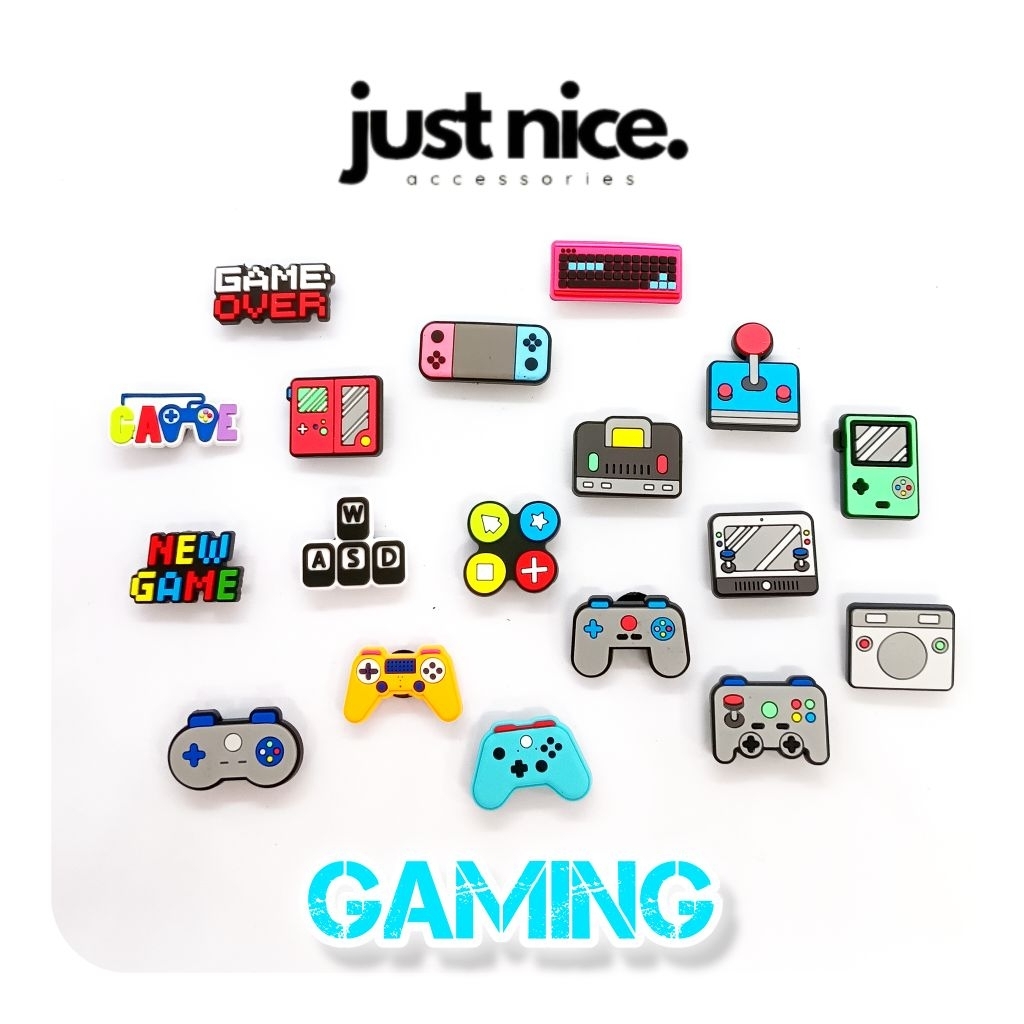 Just Nice CharmPop ️ ️ Gaming Shoe Pin Button Charm for croc bag & skecher shoes 游Custom