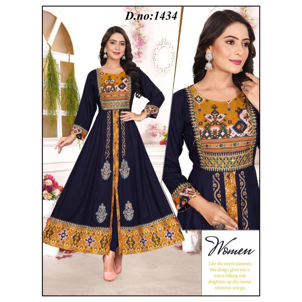 KALAMKARI PRINTED FRONT SLIT KURTIS