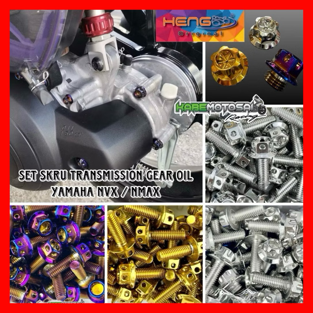 ชุด SCREW TRANSMISSION GEAR OIL NVX NMAX V1 V2 V3 HENG SKRU TRANMISI MINYAK GEAR YAMAHA AEROX