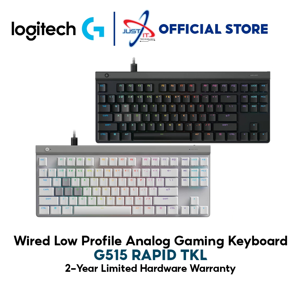 LOGITECH G515 RAPID TKL WIRED LOW PROFILE ANALOG คีย์บอร์ดเกม - สีดํา / ขาว