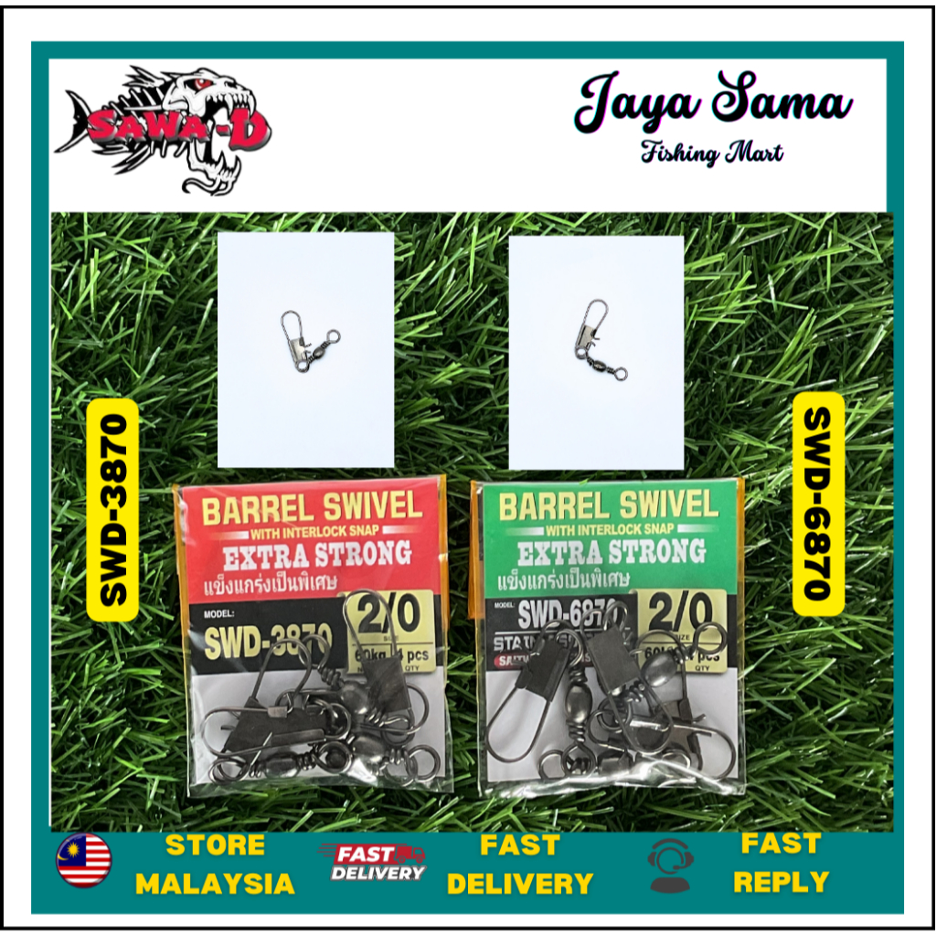 SAWA-D SWD-3870 / SWD-6870 Barrel Swivel – ทนน้ําเค็ม, ขั้วต่อตกปลาที่แข็งแกร่งเป็นพิเศษ