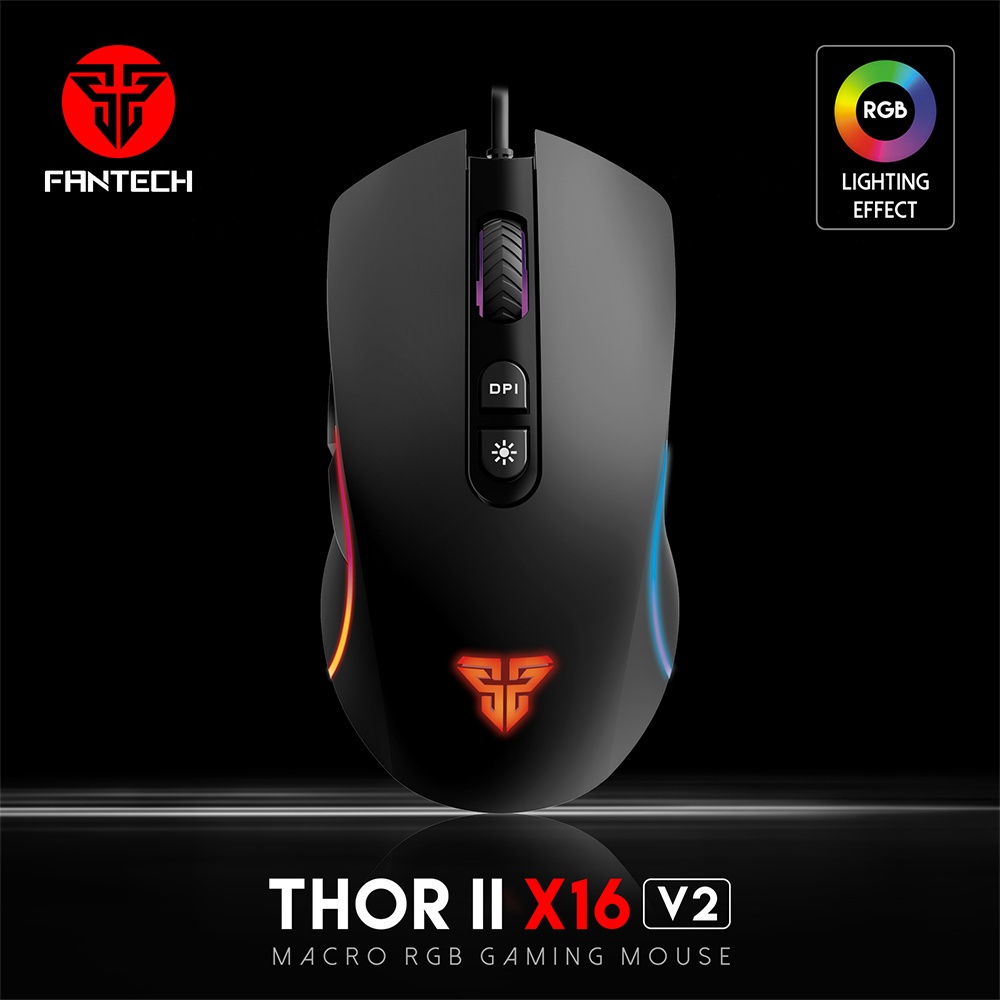FANTECH X16V2 THOR II MACRO RGB เมาส์สําหรับเล่นเกม
