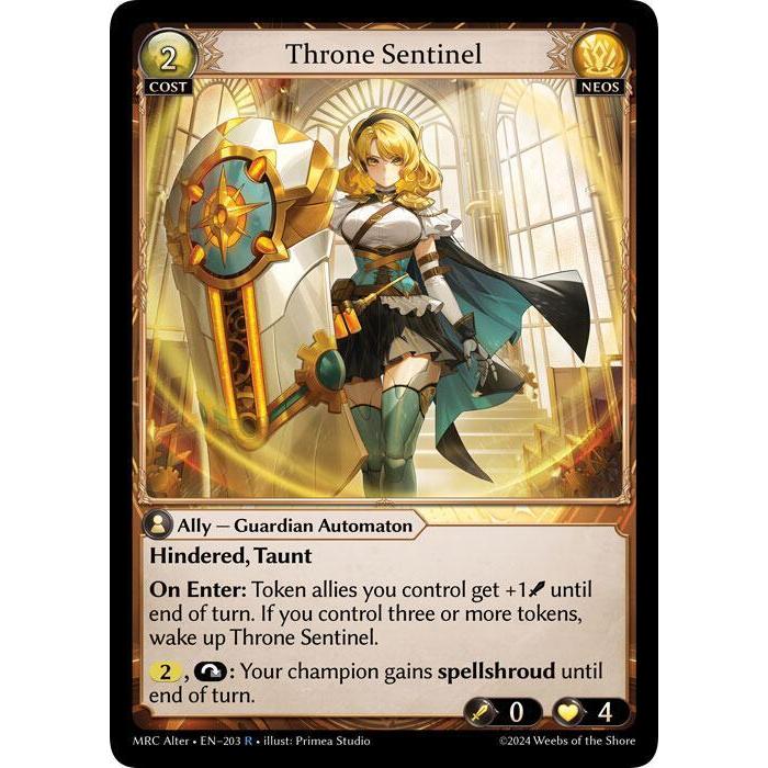 💥 Grand Archive TCG | เซ็นตินอลบัลลังก์ (R) | EN-203 การ์ดเดี่ยว MRC