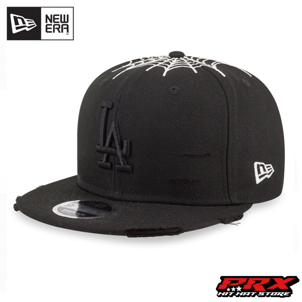 ใหม่ ERA 9FIFTY LOS ANGELES DODGERS HALLOWEEN GLOW ในหมวกสีดําเข้ม SNAPBACK CAP