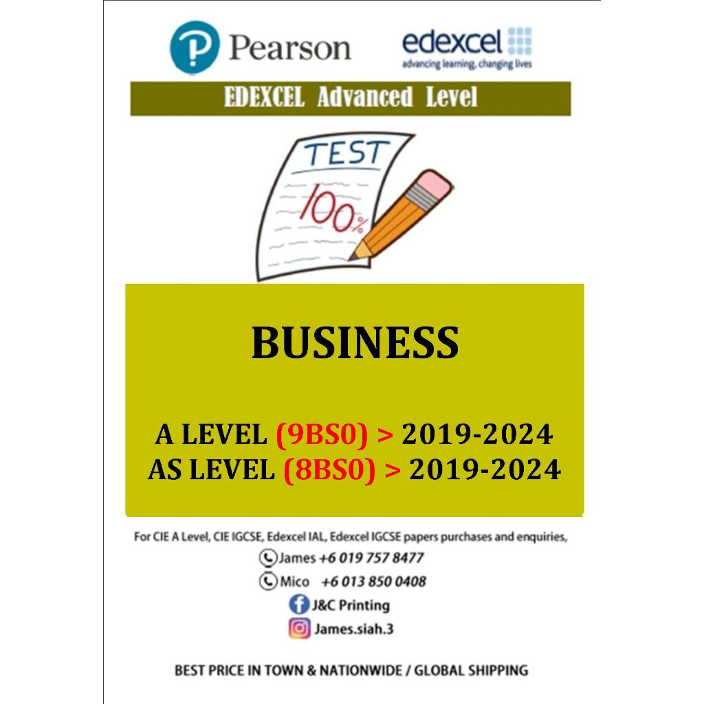 EDEXCEL Advanced Level (A Level) PAST PAPERS BUSINESS (8BS0/9BS0)!
