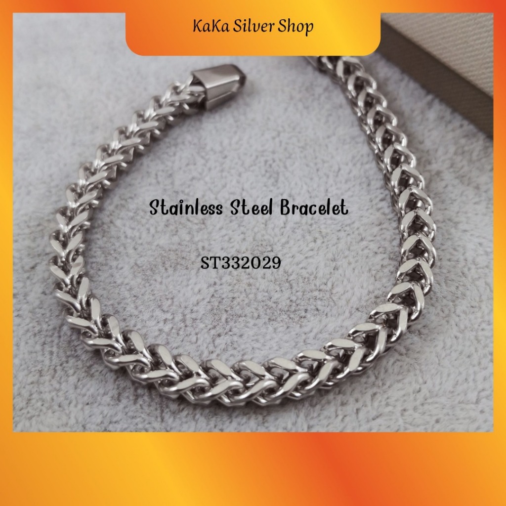 316 สแตนเลสแฟชั่นผู้ใหญ่สร้อยข้อมือกําไลข้อมือ (เซนต์332029) กําไลข้อมือผู้ใหญ่ Gelang Tangan
