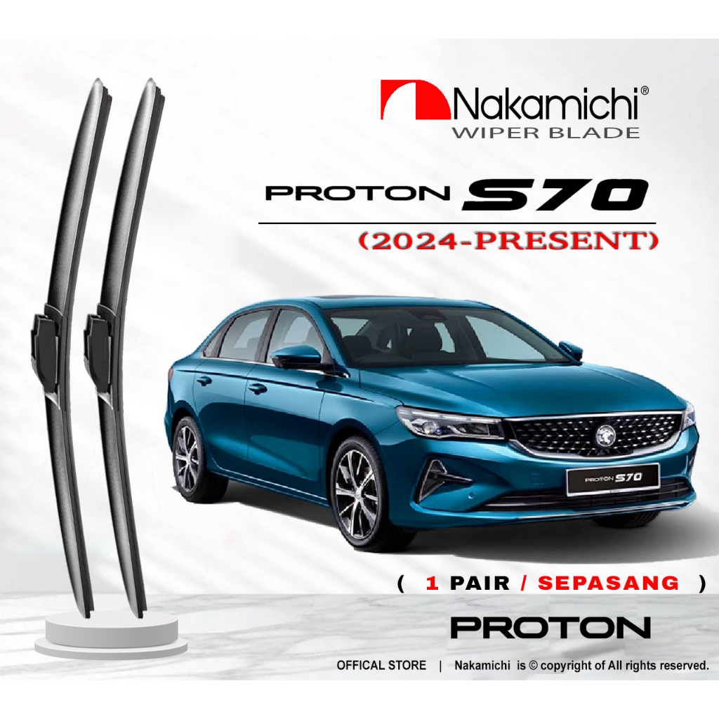 NAKAMICHI Proton S70 ที่ปัดน้ําฝนรถยนต์ 1 Pasang Depan ที่ปัดน้ําฝนรถยนต์ซ้ายและขวา 1 ชุด Nakamichi 