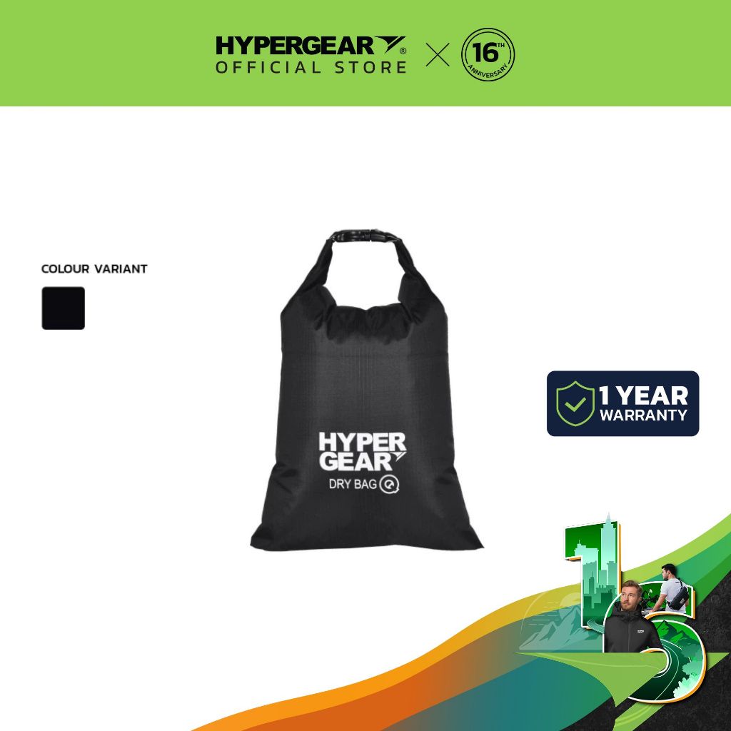 Hypergear Dry Bag Q 2L / Hypergear Dry Bag Q Washable Lightweight Travel Organiser Easy Access (2L)