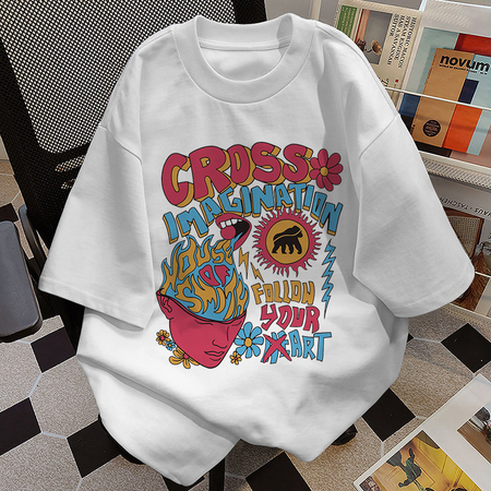 KATUN Cool "CROSS IMAGINATION" Graphic Design OOTD T-shirt - ผ้าคอตตอน