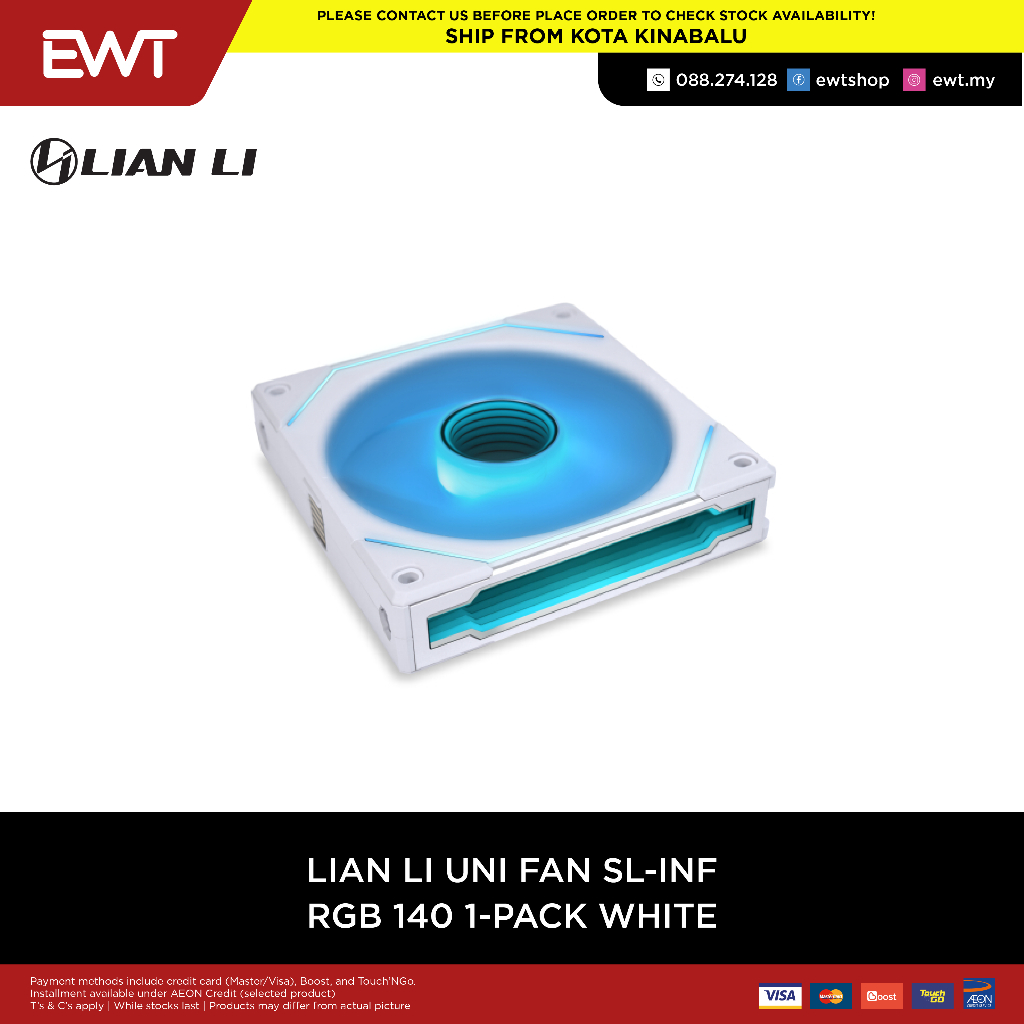 LIAN LI UNI FAN SL INFINITY 140MM 1 แพ็ค สีขาว