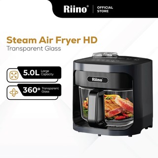 [Upgrade Ver.] Riino Steam Air Fryer Oven HD Dual Heat AI Technology Tough Glass Basket (5.0L) GMAF06