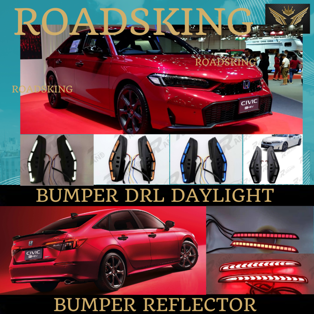 HONDA CIVIC FE FACELIFT 2025 ประเภทเบรค DRL DAYLIGHT DAYTIME RUNNING SIGNAL LIGHT FOG LAMP