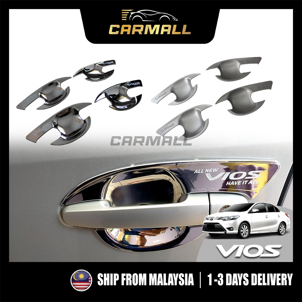 Toyota Vios (3rd Gen) Outer Chrome Handle Black Handle Matt Black (Type ANV) ฝาครอบป้องกัน 2013-2019