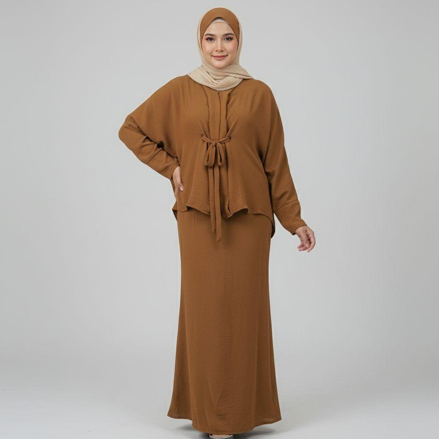 BAJU RAYA 2025 BAJU KURUNG LEON KAFTAN DESIGN IRONLESS