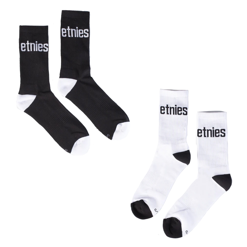 Etnies Direct 2 White OR Black Crew Socks (5031025)