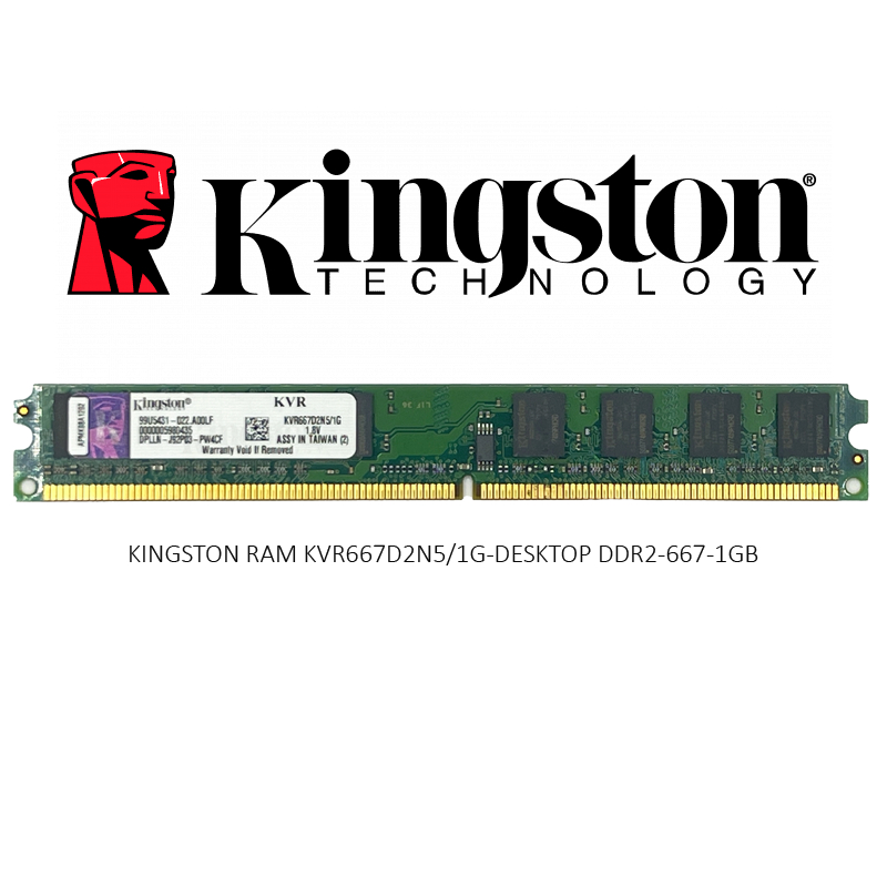 REFURBISHED KINGSTON RAM KVR667D2N5/1G-DESKTOP DDR2-667-1GB (ASSY IN TAIWAN)