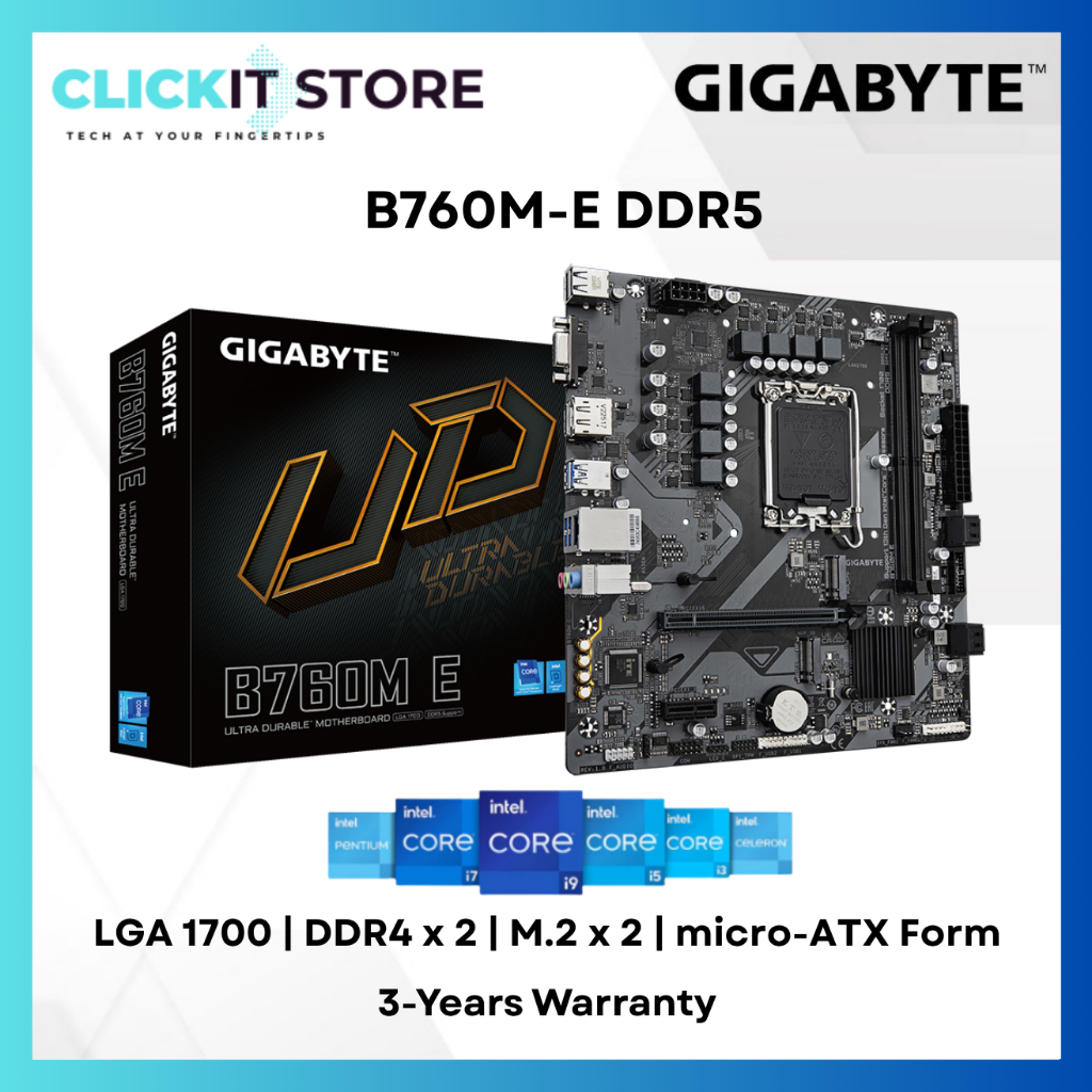 GIGABYTE B760M-E DDR5 เมนบอร์ด LGA 1700 INTEL B760 CHIPSET