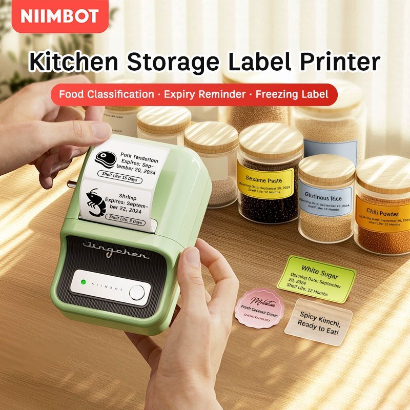 MESIN Niimbot B21-S เครื่องพิมพ์ฉลากพกพาขนาดเล็ก | เครื่องไร้หมึกความร้อน | ฟรีสติ๊กเกอร์ 1 ม้วน