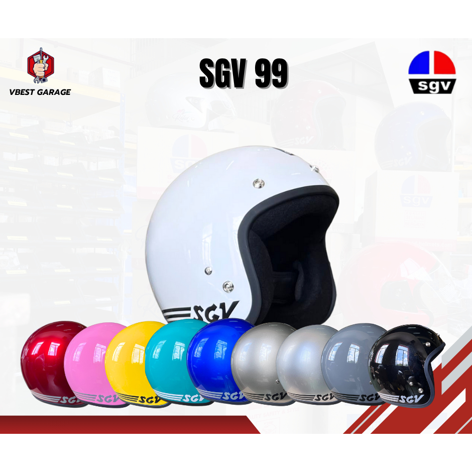 SGV 99 HELMET BOGO CLEAR VISOR COLOUR CAP RED GREEN BLUE PINK PURPLE BLACK WHITE