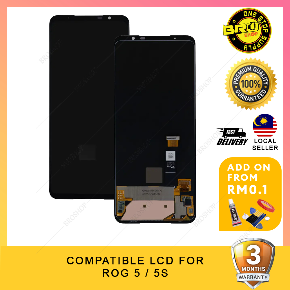 BROSHOP BS Lcd สําหรับ ASUS ROG PHONE 5 5S ZS673KS ZS676KS หน้าจอสัมผัส Digitizer Skrin Fullset MO