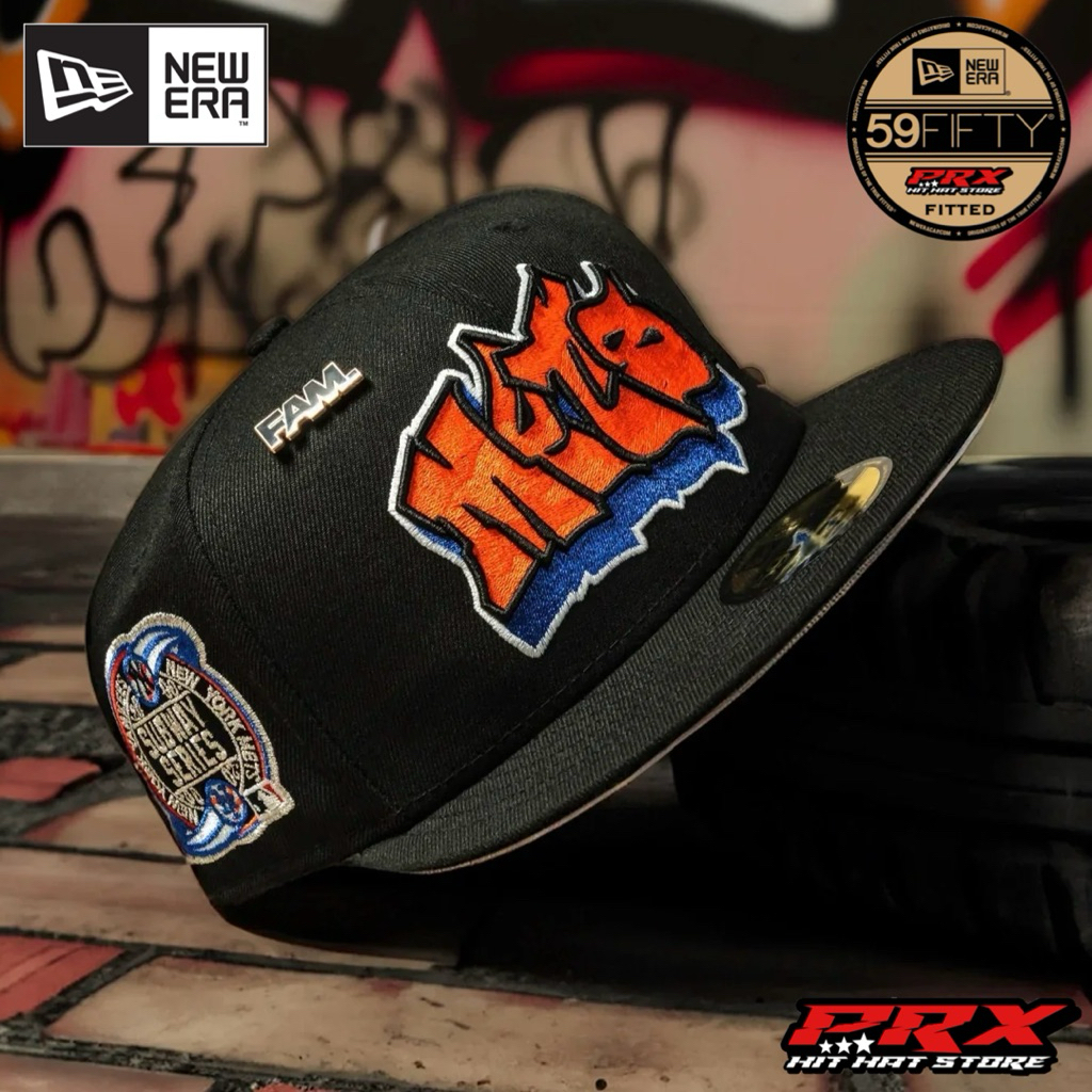 NEW ERA 59FIFTY FITTED NEW YORK METS MLB GRAFFITI หมวกแก๊ปสีดํา