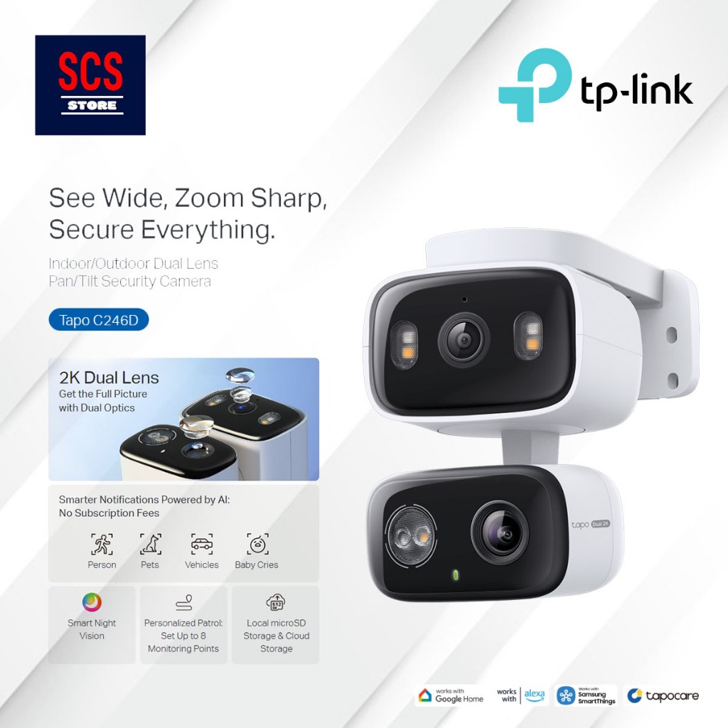 TP- LINK Tapo C246D Indoor/ Outdoor Dual Lens Pan/Tilt Security Camera