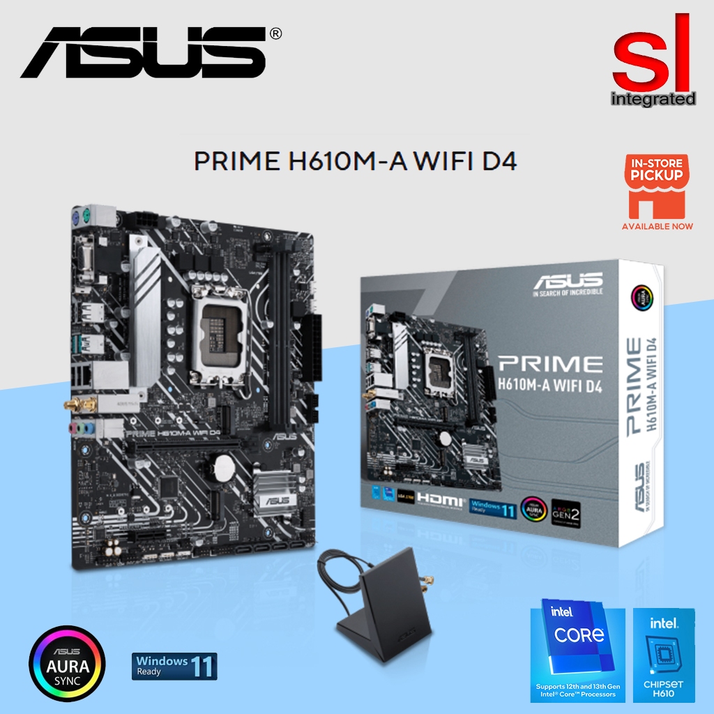 เมนบอร์ด ASUS Prime H610M-A WIFI D4 LGA 1700 M-ATX